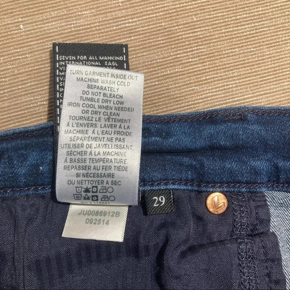 7 FOR ALL MANKIND Sz 29 Josephina Skinny Boyfriend High Rise Distressed - Picture 9 of 11